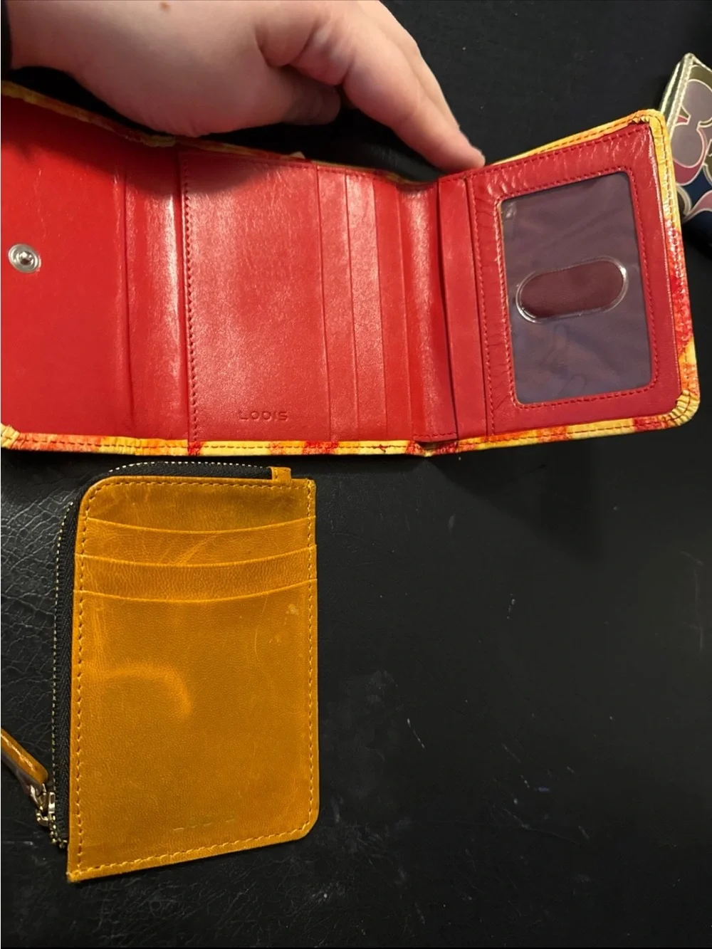 Lodis Orange and Red Wave Card Wallet Set
